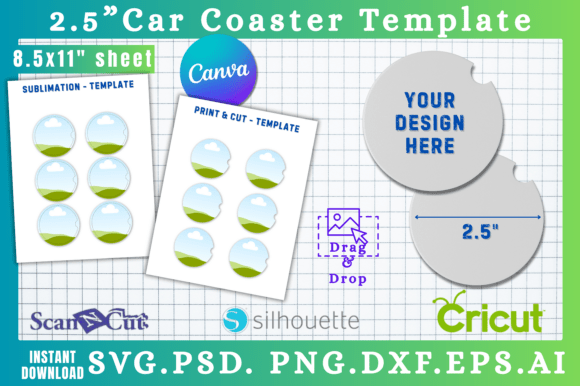 2.5 Car Coaster Canva SVG Graphics