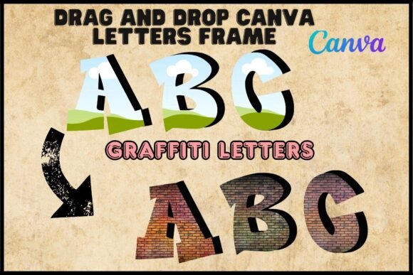 Alphabet Letters Graffiti Canva Frames: Graphics for Bold Branding