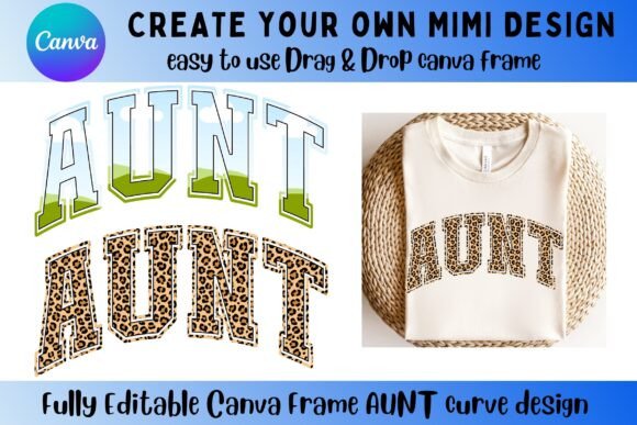 AUNT Canva Frame Curve Design Graphics