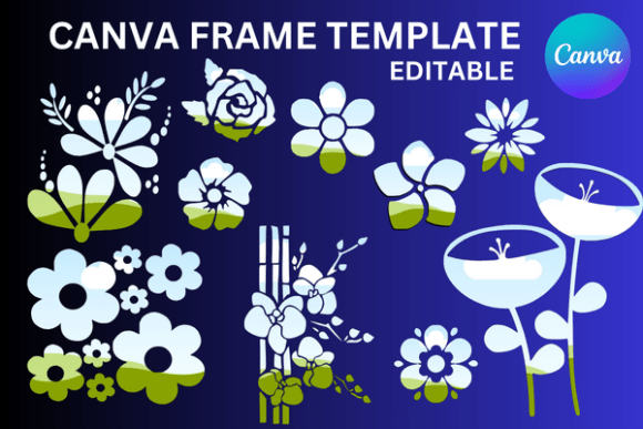 Botanical Flowers Canva Frame Template