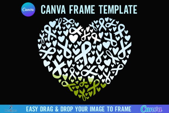 Breast Cancer Heart Canva Frame Ribbon Graphics