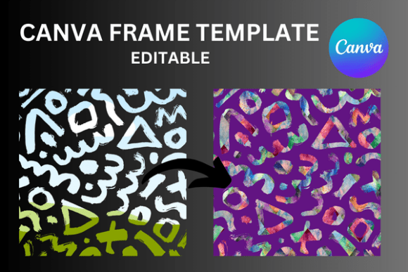 Brushstroke Seamless Pattern Canva Frame Graphics
