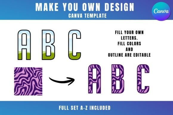 Canva Alphabet Letter Frame a-Z Graphics