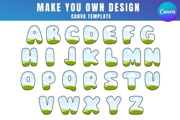 Canva Alphabet Numbers Frame a-Z Pack: Graphics for Brand-Forward Design