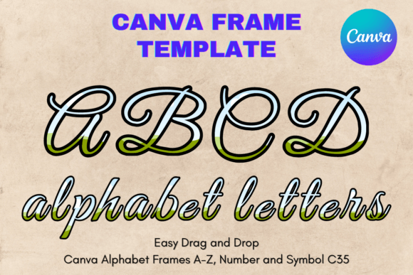 Canva Letters Frame Alphabet Template_35 Graphics