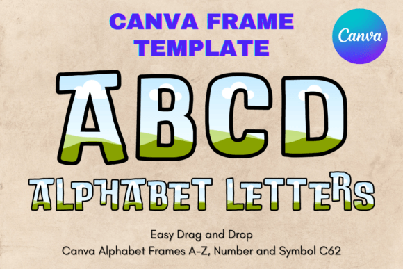 Canva Letters Frame Alphabet Template_62 Graphics