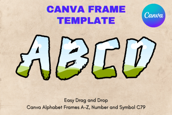 Canva Letters Frame Alphabet Template_79 Graphics