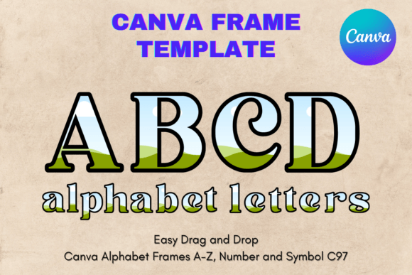 Canva Letters Frame Alphabet Template_97 Graphics