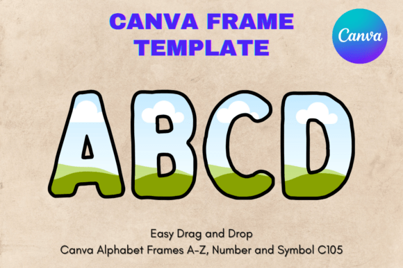 Canva Letters Frame Alphabet Template105 Graphics