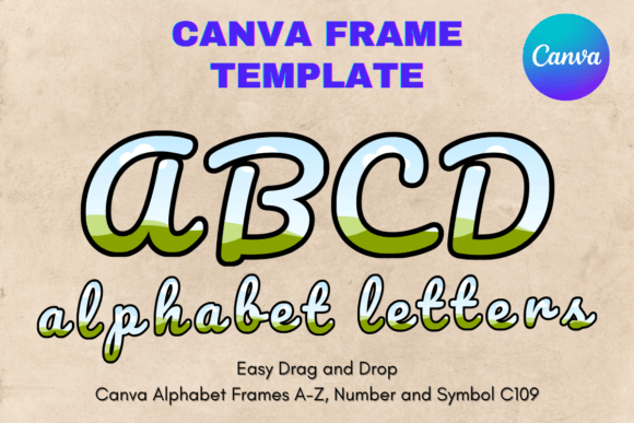 Canva Letters Frame Alphabet Template109 Graphics
