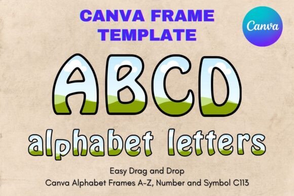 Canva Letters Frame Alphabet Template113 Graphics