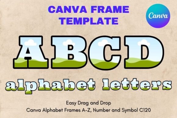 Canva Letters Frame Alphabet Template120 Graphics