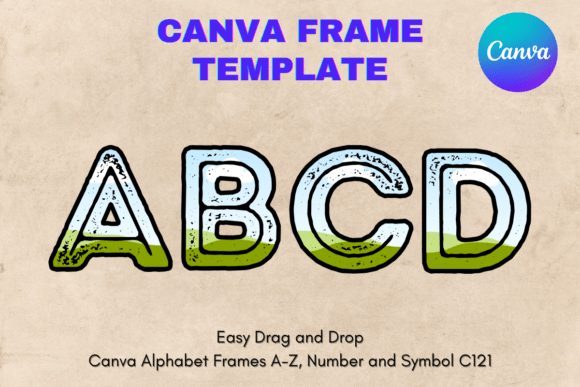 Canva Letters Frame Alphabet Template121 Graphics
