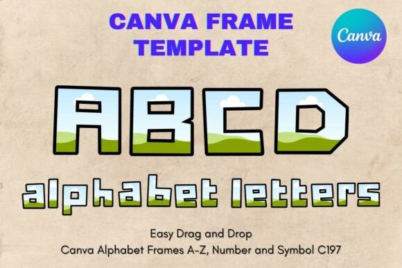 Canva Letters Frame Alphabet Template197 Graphics