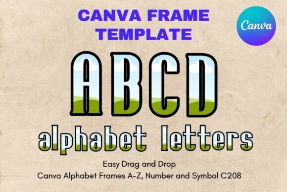 Canva Letters Frame Alphabet Template208 Graphics