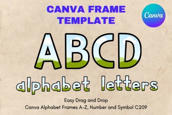 Canva Letters Frame Alphabet Template209 Graphics