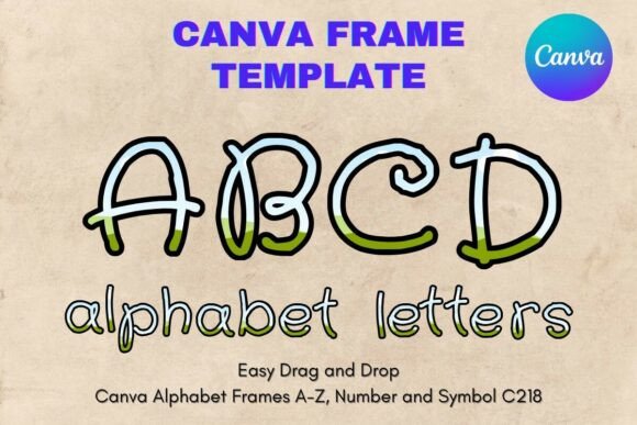 Canva Letters Frame Alphabet Template218 Graphics