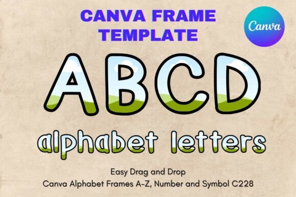 Canva Letters Frame Alphabet Template228 Graphics