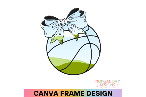 Coquette Basketball Canva Frame: Graphics for Playful Branding