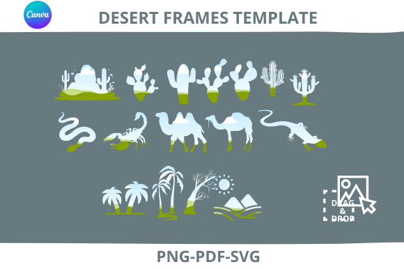 Desert Canva Frame Template Editable Graphics