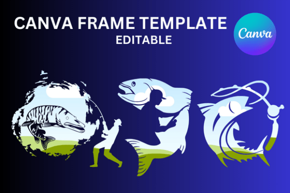 Fisherman Fisher Big Catch Canva Frame Graphics