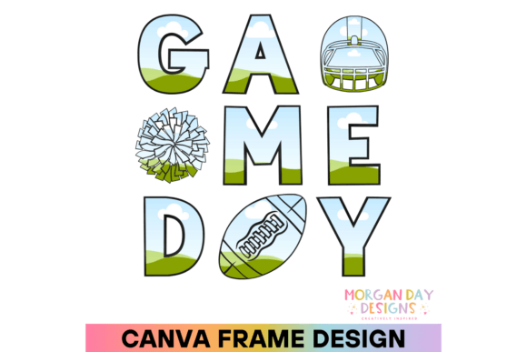 Football Game Day Canva Frame Graphics