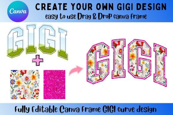 GiGi Canva Frame Curve Design: Graphics for Canva Sellers