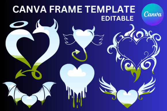 Heart Flame Canva Frame Template: Graphics for Handmade Brands