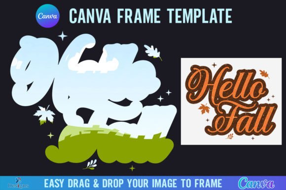 Hello Fall Canva Frame Template Autumn Graphics