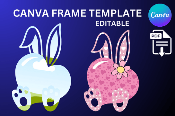 Rabbit and Heart Editable Canva Template: Graphics for Warm, Whimsical Branding