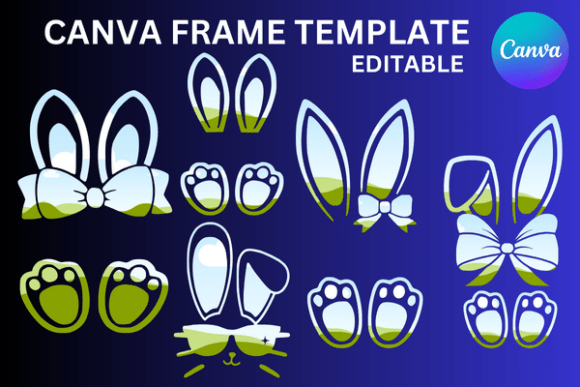 Rabbit Coquette Bow 5 Bunny Canva Frame Graphics