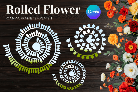 Rolled Paper Flower Canva Frame_1 Graphics