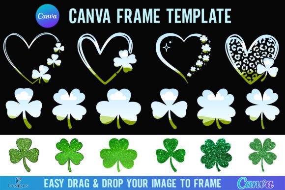 St Patrick Clover Shamrock Canva Frame: Graphics for Seasonal Editorial Impact