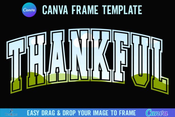 Thankful Varsity Canva Frame Fall Autumn Graphics