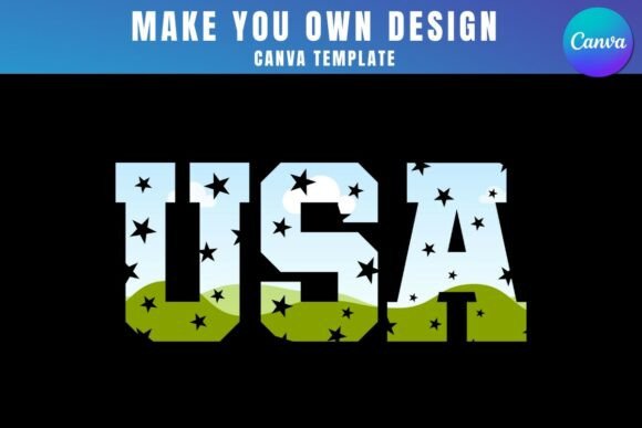 USA Star Canva Frame Template Design: Graphics for Real Local Branding